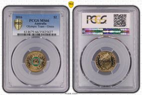 2016 $2 Olympic Team - Green Colorized MS66