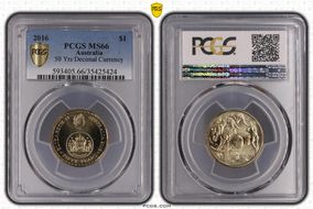 2016 $1 50 Yrs Decimal Currency MS66