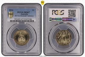 2016 $1 50 Yrs Decimal Currency MS67