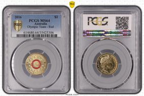 2016 $2 Olympic Team - Red Colorized MS64
