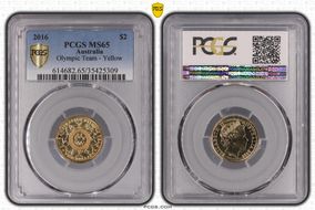 2016 $2 Olympic Team - Yellow Colorized MS65
