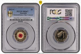 2012-C $2 Remembrance Day Colorized MS67