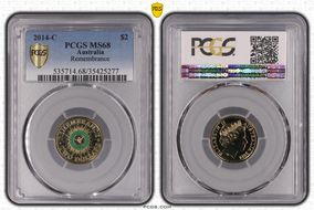 2014-C $2 Remembrance Colorized MS68