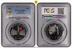 2014 50C Western Front Colorized MS66