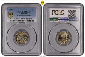 2017 $2 Remembrance Day Colorized MS65