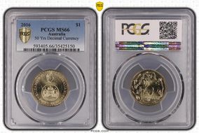 2016 $1 50 Yrs Decimal Currency MS66