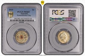 2015 $2 Remembrance Day Colorized In Flanders Fields MS65