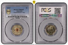 2015 $2 Remembrance Day Colorized In Flanders Fields MS65