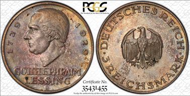 1929-D 3 Mk Lessing J-335 PR64