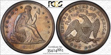 1867 $1 PR63