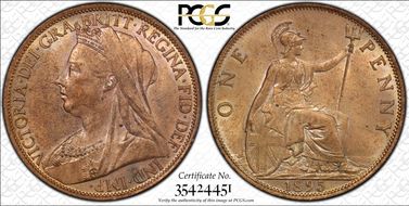 1895 1D S-3961A Low Tide MS63RB