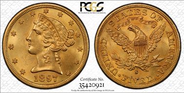 1897-S $5 MS63