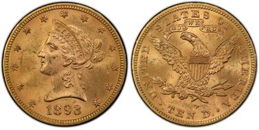 1893 $10 MS63