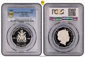 2001 50C Norfolk Island PR70DCAM