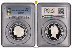 1989 50C Wedding Ag PR70DCAM