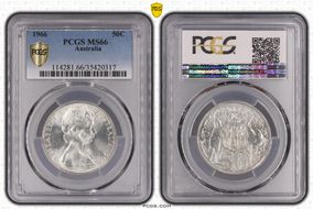 1966 50C KM-67  Ag MS66