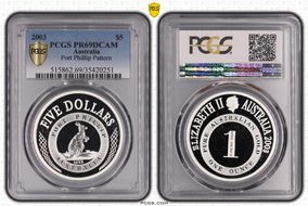 2003 $5 Port Phillip Pattern PR69DCAM