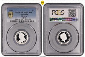 2000 $2 Victoria  Silver PR70DCAM