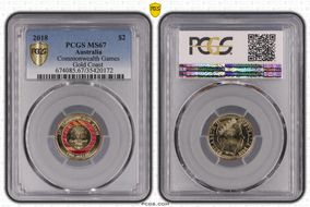 2018 $2 Commonwealth Games Gold Coast MS67