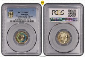 2018 $2 Commonwealth Games Borobi the Koala MS67