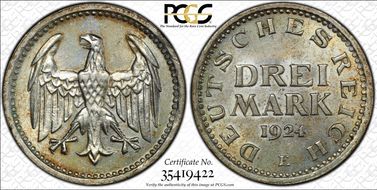 1924-E 3 Mk J-312 MS63