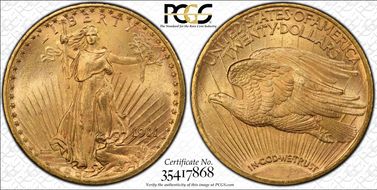 1911-S $20 MS65+