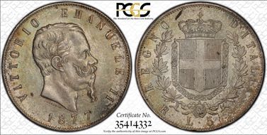 1877-R 5 L KM-8.4 Ag MS63