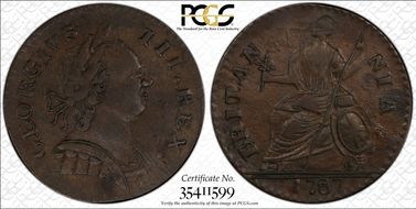 '1787' 1/2P Machin's Mills AU55BN