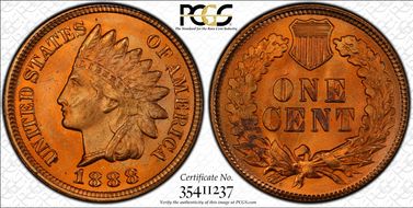 1888 1C MS65RD