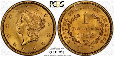 1853 G$1 MS66