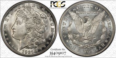 1921-S $1 MS66