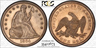 1864 $1 MS63