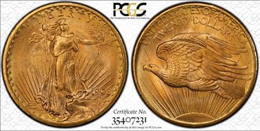 1908 $20 No Motto MS66+