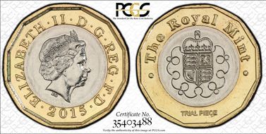 2015 £1 Royal Mint Trial Piece SP64