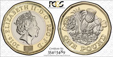 2016 £1 S-J39A Nations of the Crown Cross Crosslet Mint Mark MS68