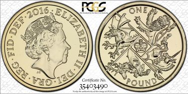 2016 £1 S-J38 Last Round MS67