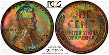 1957-D 1C MS65RB
