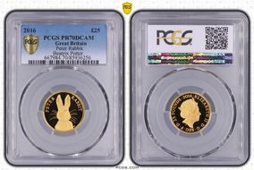 2016 £25 Peter Rabbit  Beatrix Potter PR70DCAM