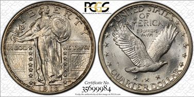 1918-S 25C MS64FH