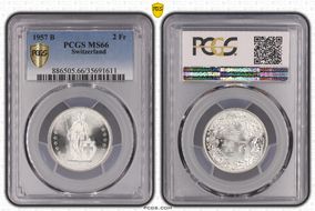 1957 B 2 Fr MS66