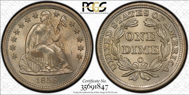 1859-O 10C MS66