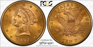 1901-S $10 MS65+