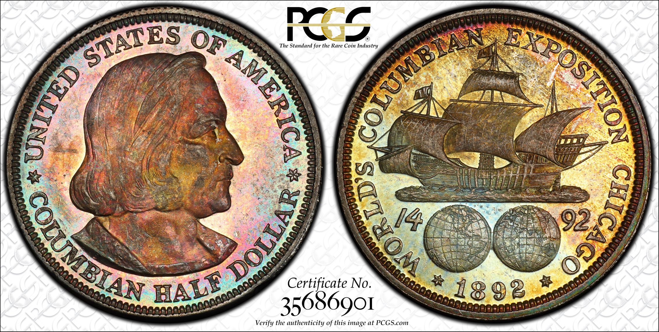 PCGS 钱币信息| 认证编号#35686901 - 1892 The United States of 