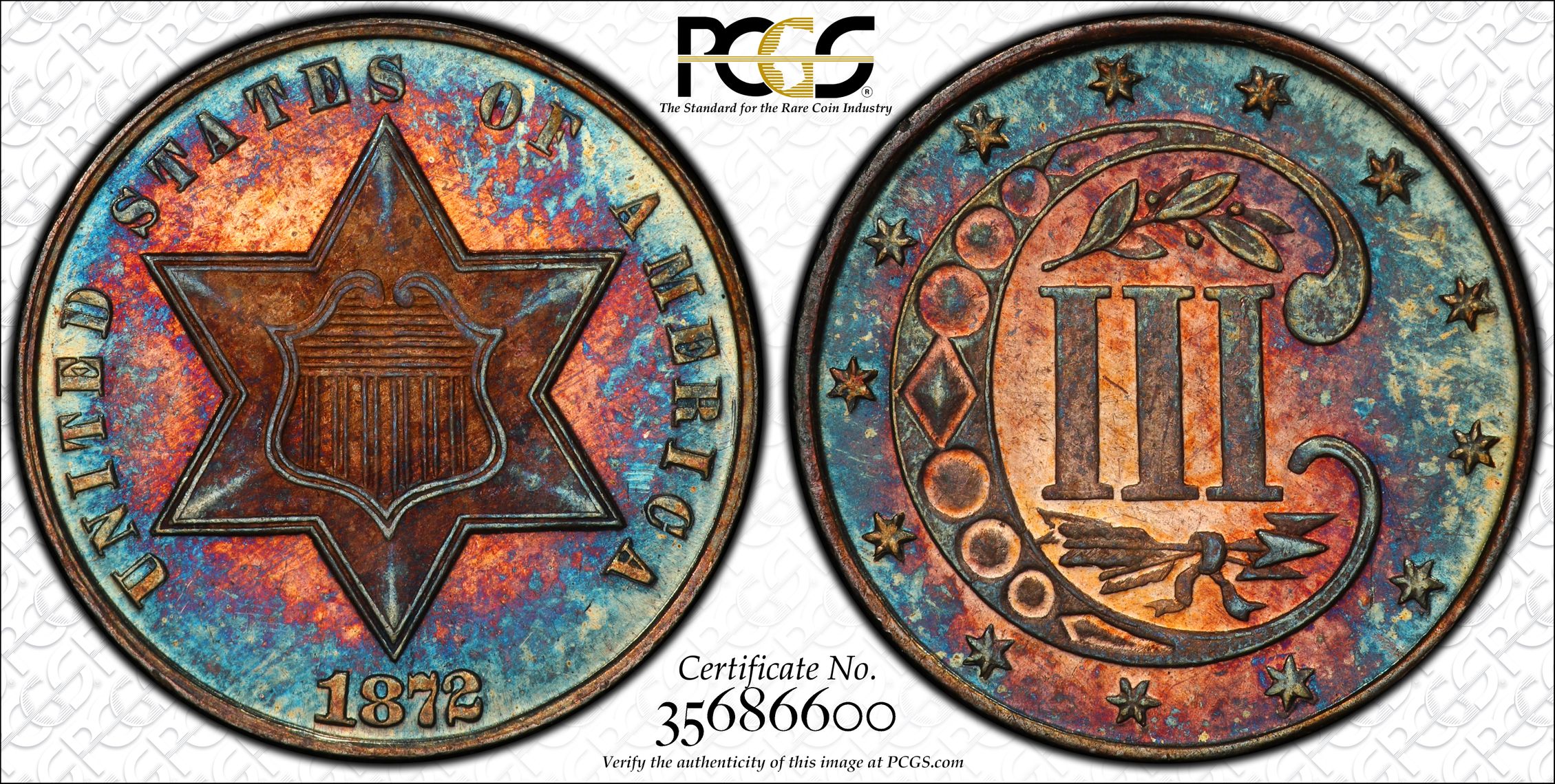 PCGS 钱币信息| 认证编号#35686600 - 1872 The United States of