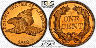 1858 1C Large Letters PR66CAM
