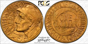 1915-S G$1 Panama-Pacific MS64