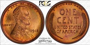 1913 1C MS66+ RD
