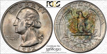 1962-D 25C MS66