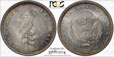 1892 Peso KM-114 Flag MS61