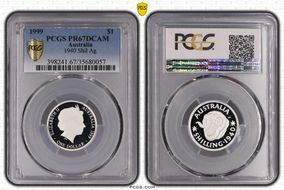 1999 $1 1940 Shil Ag PR67DCAM